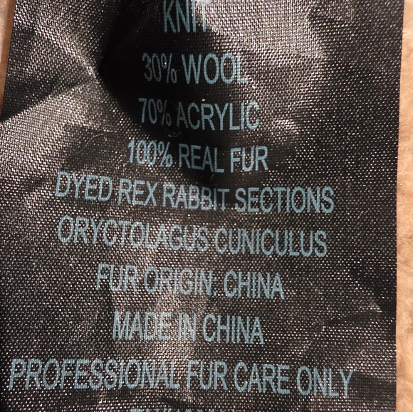 JOCELYN Genuine Rabbit Fur Black Fingerless Mittens - BLOOMINGDALES - Picture 5 of 5